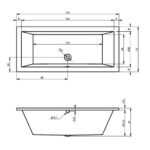 Riho Lusso 170X75 cm Egyenes Akril Kád (B007001005) - Image 3