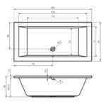 Riho Lusso 180X90 cm Egyenes Akril Kád (B026001005) - Image 3