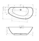 Riho Granada 190X90 cm Szabadon Álló Solid Surface Kád Balos (B122001105) - Image 2