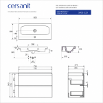 Cersanit Moduo Slim 80x38 cm fényes szürke alsószekrény mosdóval – kiárusítás - Image 2