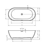 Riho Bilbao 170X80 cm, Szabadon Álló Solid Surface Kád, Matt Fehér (B118001105) - Image 3