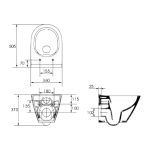 Cersanit City Oval CleanOn fali WC ülőke nélkül - Image 6