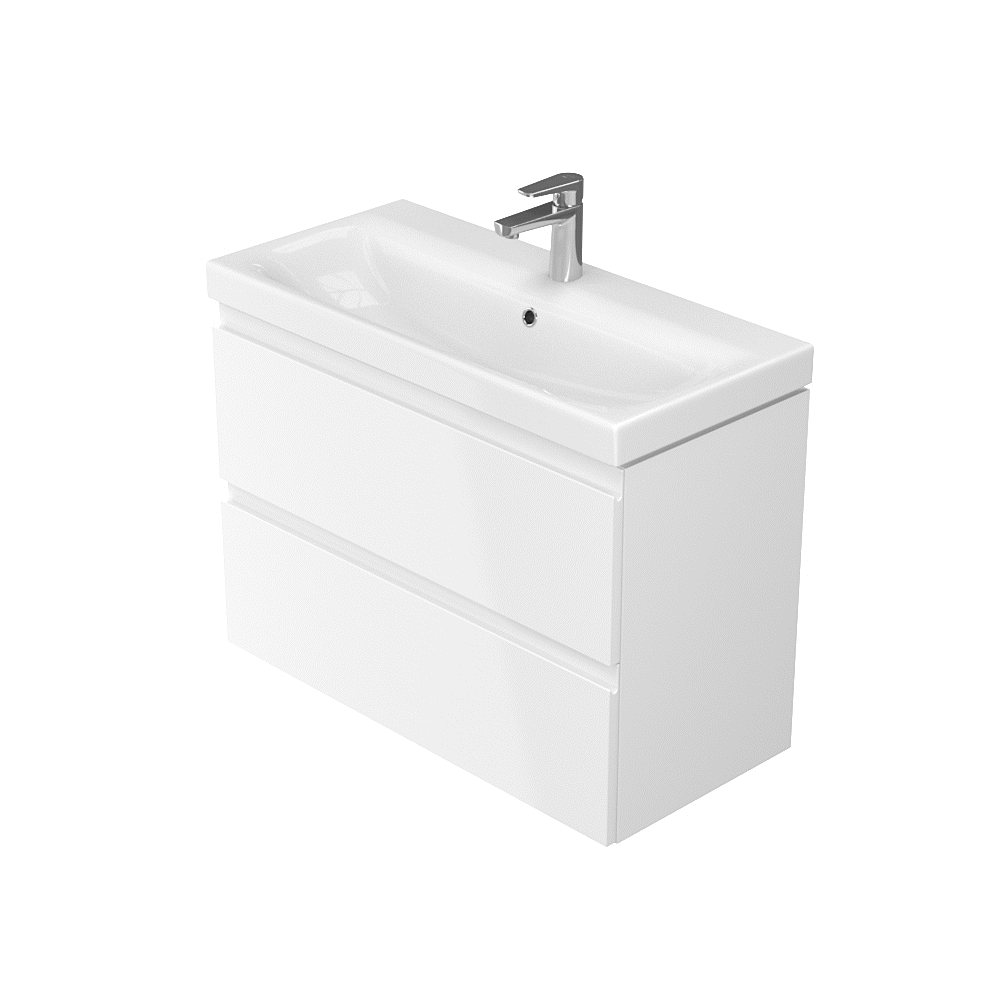 Cersanit Moduo Slim 80x38 cm alsószekrény mosdóval - fényes fehér - Image 2