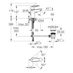 GROHE BauEdge S-es mosdócsaptelep - húzórúdas leeresztővel - Image 5
