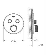 Grohtherm SmartControl Termosztát falsík mögötti telepítéshez, 2 fogyasztóra - SuperSteel (29119DC0) - Image 2