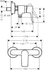Hansgrohe Metris króm zuhanycsaptelep (31680000) - Image 2