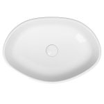 Cersanit City Oval 50x35 cm pultra ültethető mosdó kerámia leeresztővel - Image 4