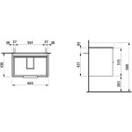 Laufen Base két fiókós alsószekrény, Pro S 70 cm mosdóhoz - fényes fehér - Image 2