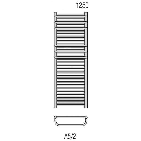 RADECO ARIA A1-350/1 490X385 egyenes törölköző szárító radiátor 225 Wattos