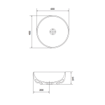 Cersanit Moduo 40 cm kerek pultra helyezhető mosdótál - Image 3