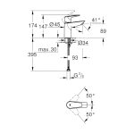 GROHE BauEdge S-es mosdócsaptelep - leeresztő nélkül - Image 5