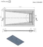 Radaway Doris F lapos szögletes zuhanytálca Fehér 150x80 cm (DF1580-53) - Image 2