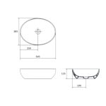 Cersanit Larga Ellipse 50×38 cm pultra ültethető mosdó – matt antracit - Image 3