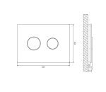 Cersanit ACCENTO pneumatikus fényes fekete üveg nyomólap – kör alakú nyomógombbal (S97-053) - Image 2