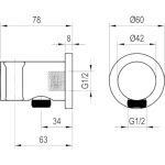 Ravak 706.00CR fali zuhanytartó és csatlakozó – króm - Image 2