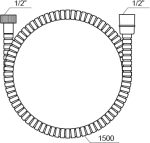 Ravak Zuhany gégecső 911.00CR – rozsdamentes acél, króm, 150 cm - Image 2
