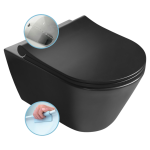 Sapho Avva Rimless Fali WC Beépített Bidézuhannyal, Fekete 35,5X53 cm (100312-110)