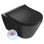 Sapho Avva Rimless Fali WC, 53X36 cm, Fekete (100314-110)