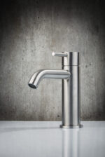 Bugnatese KIRVY STEEL Mosdó csaptelep leeresztő nélkül szálcsiszolt acél színben (9013SAC) - Image 5