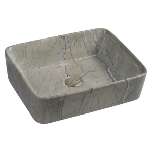 SAPHO DALMA pultra ültethető mosdó 47,5×37,5 cm szürke márvány
