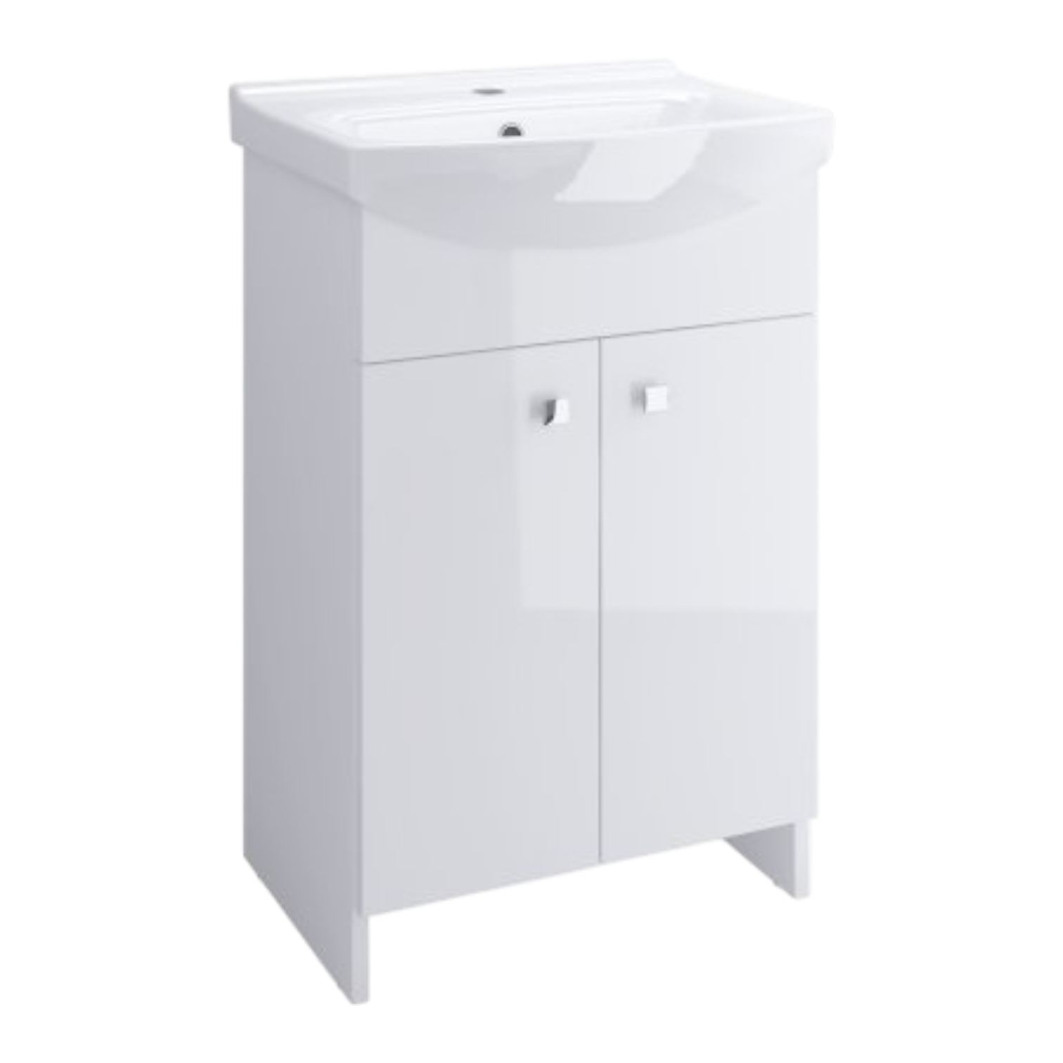 S567-006-DSM Cersanit Sati 60cm 2 ajtós szekrény Cersania mosdóval fényes fehér- lapraszerelt (s567-006-dsm) - Image 1