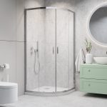 H2O Comfort A zuhanykabin 90x90-es, íves, átlátszó üveggel, tolóajtóval