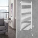 AQUALINE TONDI-E elektromos fürdőszobai radiátor, 600x1330 mm, 600W, fehér (DE480T)