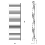 AQUALINE TONDI-E elektromos fürdőszobai radiátor, 600x1690mm, 800W, fehér (DE490T) - Image 2