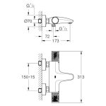 Grohe Grohtherm 1000 Performance termosztátos kádcsaptelep - Image 3