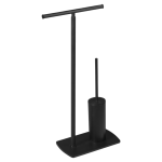 Sapho Florida Szabadonálló WC kefe És WC Papír Tartó, Matt Fekete (733214)