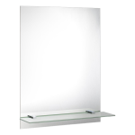 Aqualine tükör furattal, üvegpolccal, 60x80cm (22430-01)