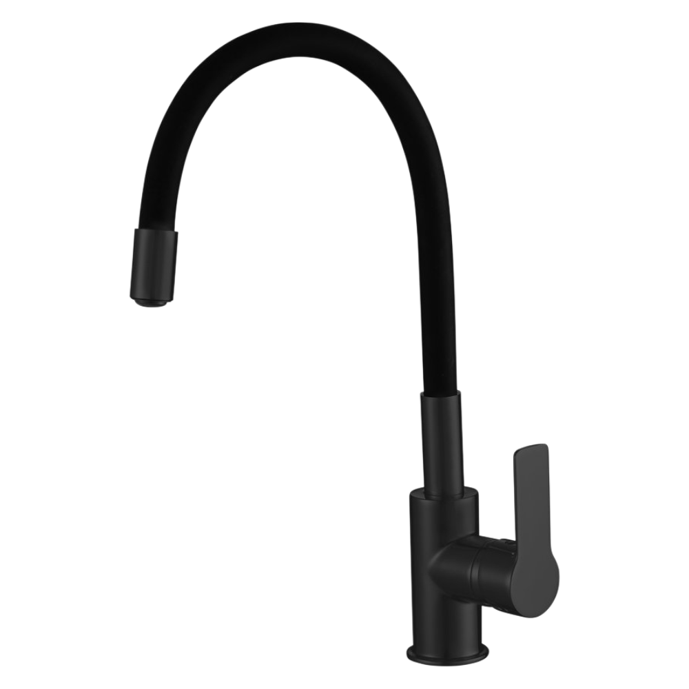 1106-70B Aqualine Lore Konyhai Csaptelep, Flexibilis Kifolyóval, Matt Fekete (1106-70B) - Image 1