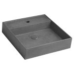 Sapho Quadrado Betonmosdó, Lefolyóval, 46x46cm, Szürke Gránit (AR468)