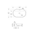 Kerasan Ring pultra tehető kerámiamosdó, 65x12x40cm (028501) - Image 4