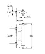 Grohe Atrio Zuhanycsaptelep Brushed Hard Graphite Színben (26003Al3) Kiállított Darab - Image 2