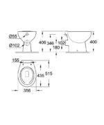 Grohe Bau Ceramic Mélyöblítésű, Hátsó Kifolyású, Perem Nélküli Álló WC (39430000) - Image 2