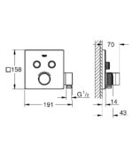 Grohe Grohterm SmartControl Termosztátos Zuhanycsaptelep (29125000) - Image 2