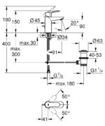 Grohe BauEdge Mosdócsaptelep S-es Méret fém leersztővel(23356000) - Image 2