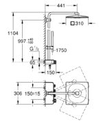 Grohe Euphoria SmartControl System 310 Cube Duo Termosztátos Zuhanyrendszer Króm/Fehér (26508LS0) - Image 2