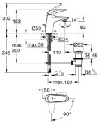 Grohe Eurostyle mosdócsaptelep, S-es Méret (23709003) - Image 2