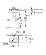 Grohe Bau Ceramic Mosdókagyló Falra Szerelhető 45X35CM (39424000) - Image 2