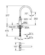 Grohe Ambi Kétkaros Mosogatócsaptelep (30189000) - Image 2