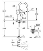 Grohe BauLoop Mosdócsaptelep ÚJ L-es Méret (23891001) - Image 4