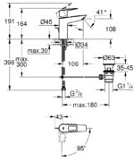 Grohe BauLoop Mosdócsaptelep ÚJ M-es Méret Cold Start (23887001) - Image 4