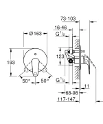 Grohe Euroeco Kádcsaptelep (32747001) - Image 2