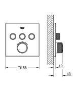 Grohe Grohterm SmartControl Termosztátos Csaptelep, 3 funkciós , Phantom Black (102167KF00) - Image 4