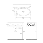 Isvea Sistema pultra tehető kerámiamosdó, 75x42cm (10AR65075) - Image 4