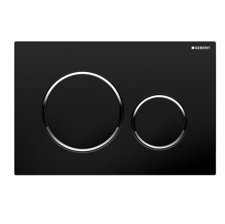 115.882.km.1 Geberit Sigma 20 Nyomólap Fényes Fekete-Króm Betéttel (115.882.Km.1) - Image 1