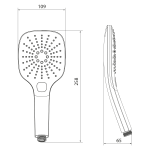 Sapho kézizuhany, 3 funkciós, 109x109mm, ABS/Króm (1204-52) - Image 2