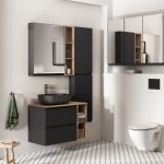 Cersanit Moduo alsószekrény mosdóval 60×38 cm slim – antracit - Image 4